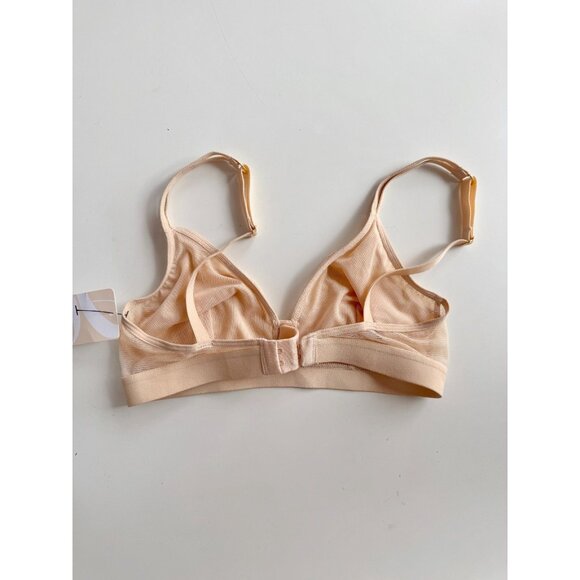 NWT LIVELY Toasted Almond Sheer Plunging Lace Triangle Bralette Bra, Size S - Picture 10 of 15